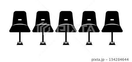 待合室のベンチ シルエット 待合室のベンチ シルエット 134284644