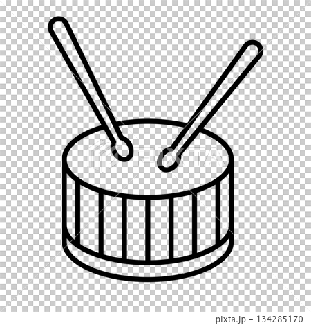 Simple drum and sticks icon 134285170