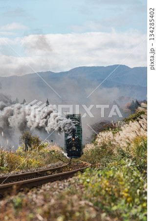 秋の磐越西線とSLばんえつ物語号 C57180 ノスタルジックな風景 秋の磐越西線とSLばんえつ物語号 C57180 ノスタルジックな風景 134285402