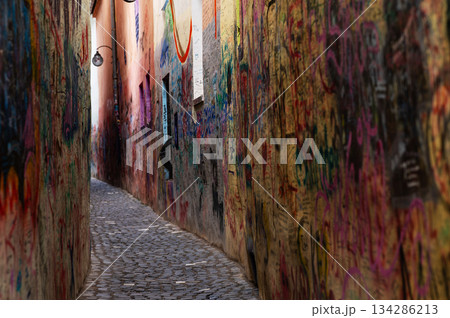 Brasov, Romania October 5, 2025 Famous narrow street Strada Sforii english Rope or String Street in old part of Brasov city Brasov, Romania October 5, 2025 Famous narrow street Strada Sforii english Rope or String Street in old part of Brasov city 134286213