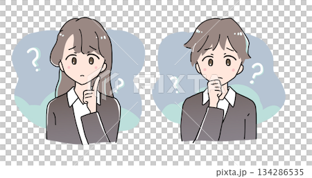 憂心忡忡的男士、女士和年輕人 憂心忡忡的男士、女士和年輕人 134286535