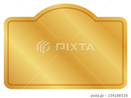 プレミアムな受賞歴・表彰状・上部アーチ状の名札・プレート・光沢のある豪華なゴールドの銘板フレーム 134286538