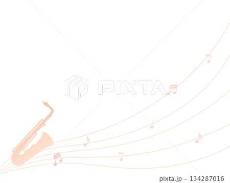 サックスと五線譜のイラスト 134287016