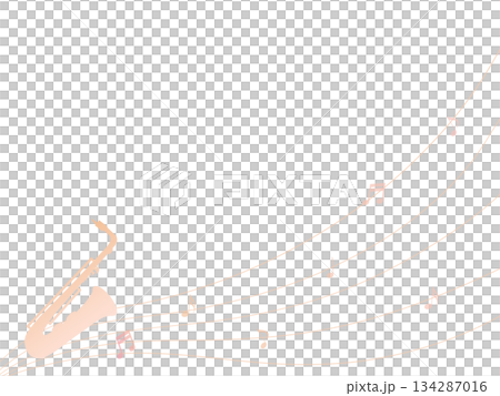 薩克斯風和五線譜的插圖 薩克斯風和五線譜的插圖 134287016