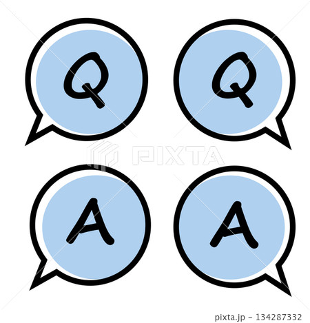 Q&A・質問と回答を表すシンプルなアイコン Q&A・質問と回答を表すシンプルなアイコン 134287332