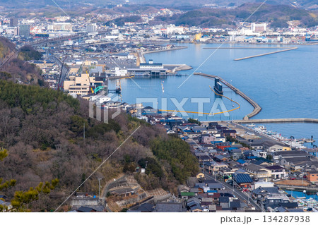 早春の鷲羽山から見た児島市街6　岡山県倉敷市 134287938