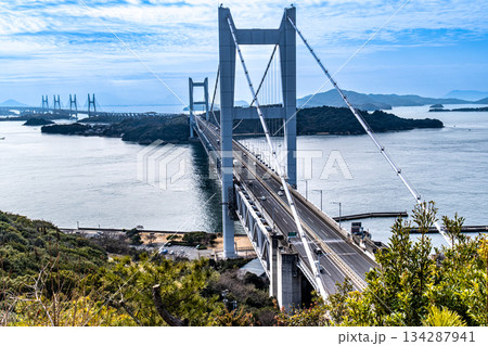 早春の鷲羽山から見た瀬戸大橋1 岡山県倉敷市 早春の鷲羽山から見た瀬戸大橋1 岡山県倉敷市 134287941