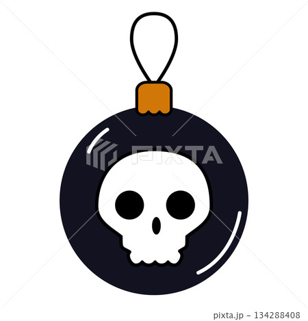 Gothic Christmas toy with skull icon Gothic Christmas toy with skull icon 134288408