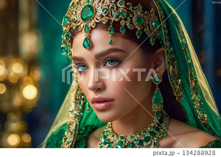 portrait of beautiful indian woman 134288928