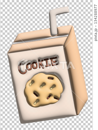 Illustration of cookie milk box in 3D for model, inflated merchandise, breakfast, lunch, food package, back to school, grocery shopping, supermarket, brooch, badge, cute patch, pin, kids, children Illustration of cookie milk box in 3D for model, inflated merchandise, breakfast, lunch, food package, back to school, grocery shopping, supermarket, brooch, badge, cute patch, pin, kids, children 134288977