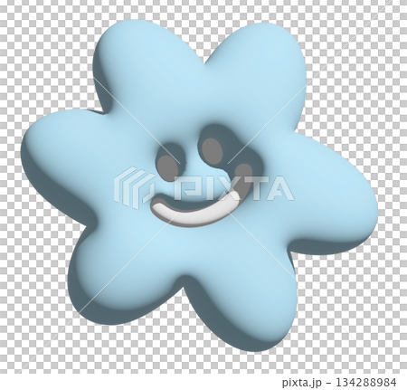 Illustration of smiling blue flower in 3D for model, inflated merchandise, plants, tree, nature, garden, floral print, decorations, cartoon character, comic, mascot, cute patch, brooch, print, sticker Illustration of smiling blue flower in 3D for model, inflated merchandise, plants, tree, nature, garden, floral print, decorations, cartoon character, comic, mascot, cute patch, brooch, print, sticker 134288984