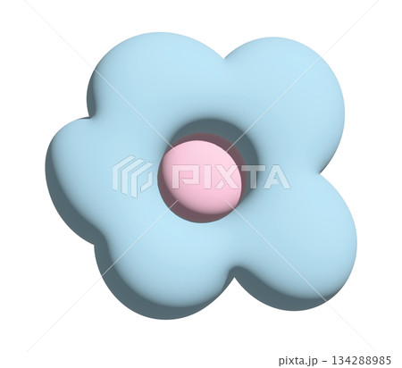 Illustration of pastel blue flower in 3D for model, inflated flower merchandise, plants, tree, nature, garden, floral print, decorations, cartoon, mascot, cute patch, brooch, print, sticker, pin, icon Illustration of pastel blue flower in 3D for model, inflated flower merchandise, plants, tree, nature, garden, floral print, decorations, cartoon, mascot, cute patch, brooch, print, sticker, pin, icon 134288985