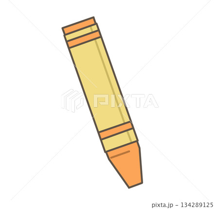オレンジのクレヨンのイラスト オレンジのクレヨンのイラスト 134289125