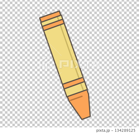 オレンジのクレヨンのイラスト オレンジのクレヨンのイラスト 134289125