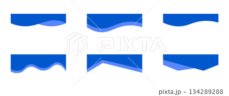 Header website divider border template, curve wavy separator, modern bottom section. Abstract banner cover collection.  134289288