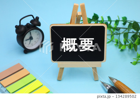 概要と書かれた文字素材 134289502