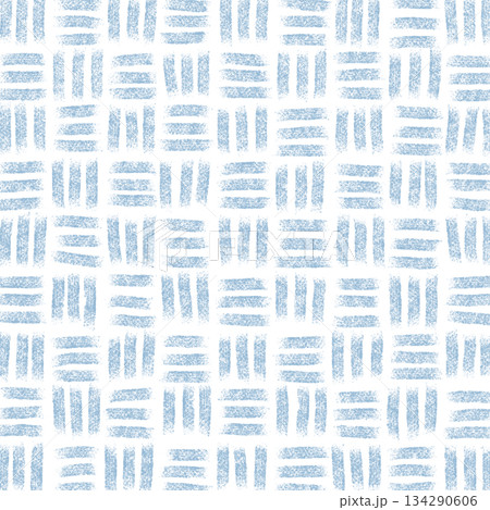 ブルーの手描きトリプルラインのパターン ブルーの手描きトリプルラインのパターン 134290606