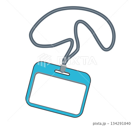 身分識別用ネックストラップ付き名札のイラスト 134291840