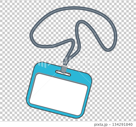 身分識別用ネックストラップ付き名札のイラスト 134291840
