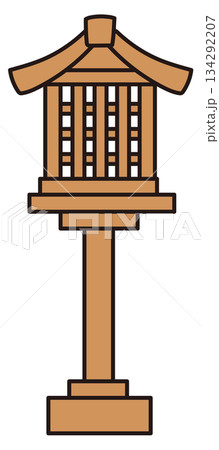 神棚の灯篭（灯籠）ベクターイラスト｜神道・和風・縁起素材 134292207
