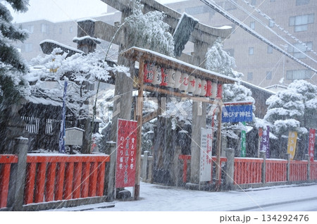京都ゑびす神社の雪 京都ゑびす神社の雪 134292476