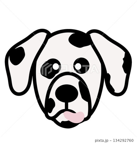 ダルメシアン犬の顔のイラスト ダルメシアン犬の顔のイラスト 134292760