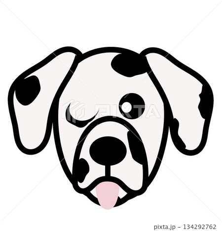 ダルメシアン犬の顔のイラスト 134292762