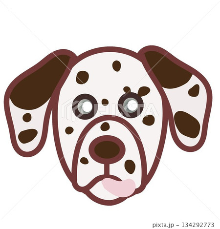 ダルメシアン犬の顔のイラスト 134292773