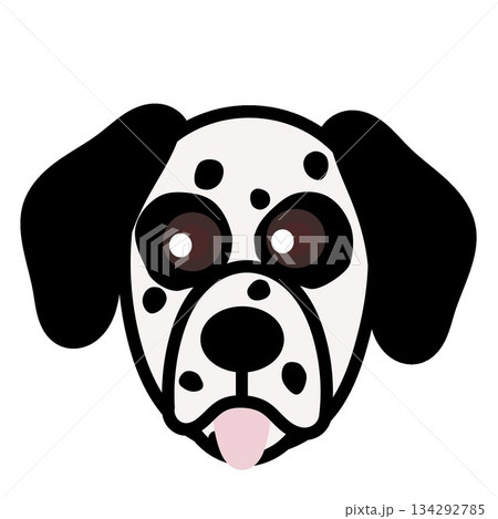 ダルメシアン犬の顔のイラスト 134292785