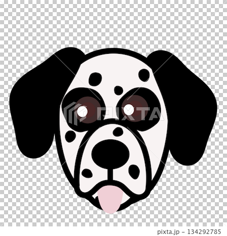 ダルメシアン犬の顔のイラスト 134292785