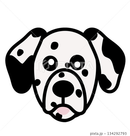 ダルメシアン犬の顔のイラスト 134292793