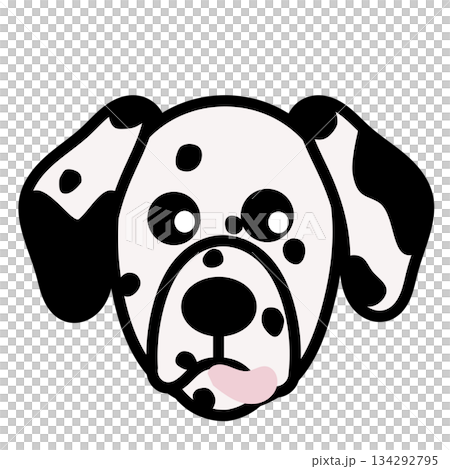 達爾馬提亞犬臉部插圖 134292795