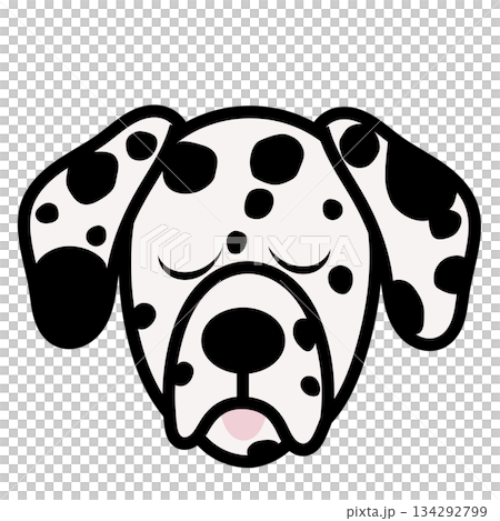 達爾馬提亞犬臉部插圖 134292799