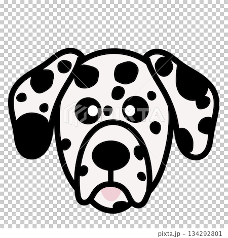 達爾馬提亞犬臉部插圖 達爾馬提亞犬臉部插圖 134292801