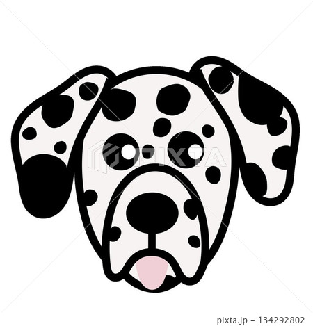 ダルメシアン犬の顔のイラスト ダルメシアン犬の顔のイラスト 134292802