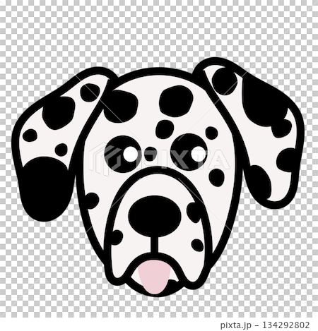 ダルメシアン犬の顔のイラスト ダルメシアン犬の顔のイラスト 134292802