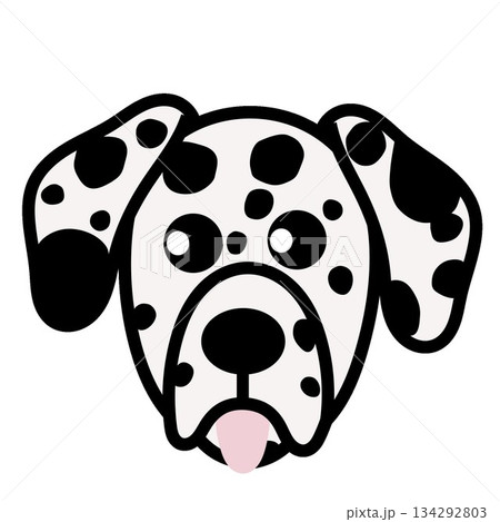 ダルメシアン犬の顔のイラスト ダルメシアン犬の顔のイラスト 134292803