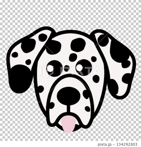 ダルメシアン犬の顔のイラスト ダルメシアン犬の顔のイラスト 134292803