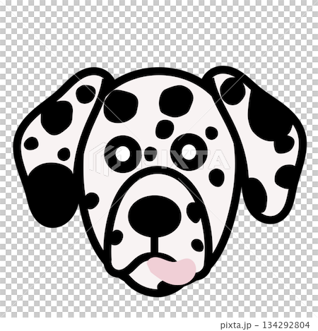 達爾馬提亞犬臉部插圖 134292804
