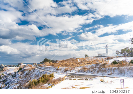 「青森県」雪景色の種差海岸　八戸市 134293257