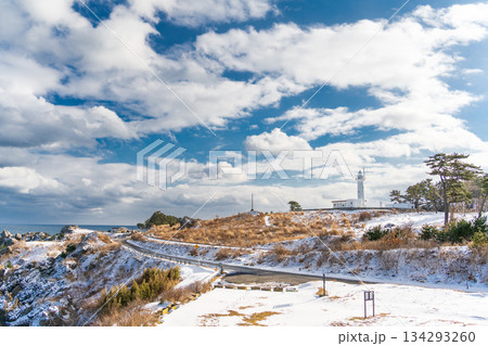 「青森県」雪景色の種差海岸 八戸市 「青森県」雪景色の種差海岸 八戸市 134293260