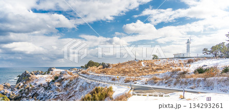 「青森県」雪景色の種差海岸 八戸市 「青森県」雪景色の種差海岸 八戸市 134293261