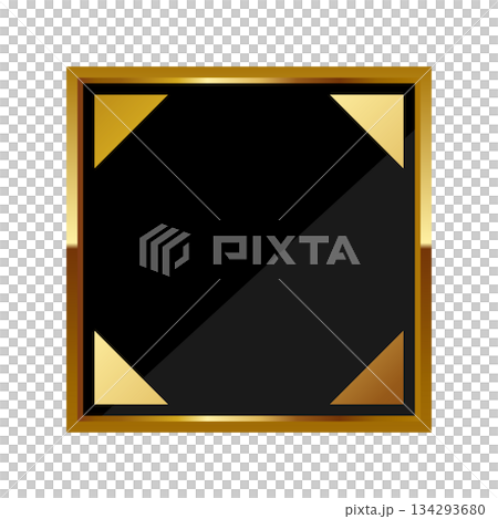 A simple, elegant square frame in black and gold A simple, elegant square frame in black and gold 134293680