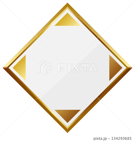高級感のあるシンプルな菱型フレーム ホワイト&ゴールド 高級感のあるシンプルな菱型フレーム ホワイト&ゴールド 134293685