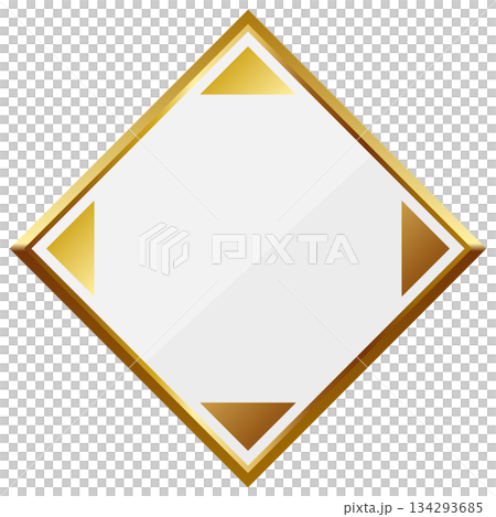 高級感のあるシンプルな菱型フレーム ホワイト&ゴールド 高級感のあるシンプルな菱型フレーム ホワイト&ゴールド 134293685