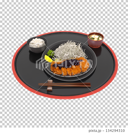 Pork loin cutlet set meal 134294310