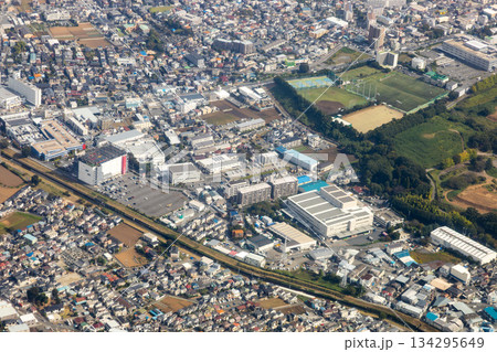 埼玉県朝霞市膝折町付近を空撮 埼玉県朝霞市膝折町付近を空撮 134295649