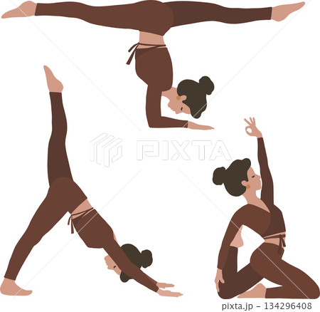 Set of yoga poses vector clipart Set of yoga poses vector clipart 134296408