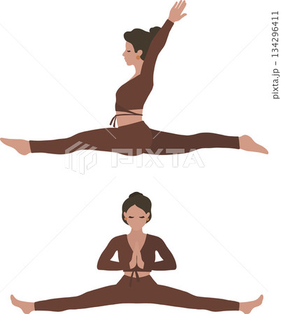 Set of yoga poses vector clipart 134296411