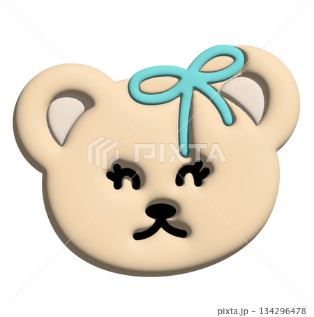 Inflated teddy bear wearing ribbon in 3D for model, merchandise, cartoon character, comic, pet shop, vet, emoji, mood, emotion, emotion, feeling, zoo, souvenir shop, pin, animal brooch, sticker Inflated teddy bear wearing ribbon in 3D for model, merchandise, cartoon character, comic, pet shop, vet, emoji, mood, emotion, emotion, feeling, zoo, souvenir shop, pin, animal brooch, sticker 134296478